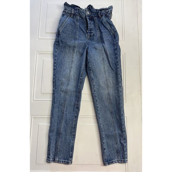Blank NYC Women's Don't Cross Me Jeans Paperbag Waist Denim Size 25 Baggy Crop - Picture 1 of 7